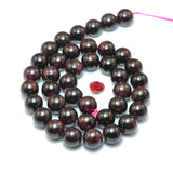 Natural Red Garnet Smooth Round Loose Beads Gemstone Bracelet Necklace