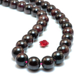 Natural Red Garnet Smooth Round Loose Beads Gemstone Bracelet Necklace