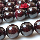 Natural Red Garnet Smooth Round Loose Beads Gemstone Bracelet Necklace