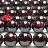 Natural Red Garnet Smooth Round Loose Beads Gemstone Bracelet Necklace