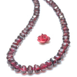 Natural Red Garnet Stone Faceted Rondelle Loose Beads Loose Gemstones