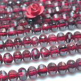Natural Red Garnet Stone Faceted Rondelle Loose Beads Loose Gemstones
