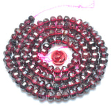 Natural Red Garnet Stone Faceted Rondelle Loose Beads Loose Gemstones