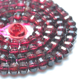 Natural Red Garnet Stone Faceted Rondelle Loose Beads Loose Gemstones