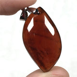 Red Garnet Stone Pendant Silver Reiki Gemstone Jewelry