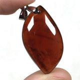 Red Garnet Stone Pendant Silver Reiki Gemstone Jewelry