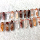 Red Gelatinous Quartz Beads 15'' Crystal Point DIY Loose Beads