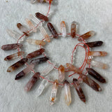 Red Gelatinous Quartz Beads 15'' Crystal Point DIY Loose Beads