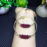 Red Tourmaline Garnet Bracelet Round Beads Crystal Healing Stone