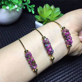 Red Tourmaline Garnet Bracelet Round Beads Crystal Healing Stone