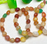 Red Green Agate Crystal Bracelets Rough Quartz Stone Bead Jewelry
