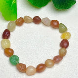 Red Green Agate Crystal Bracelets Rough Quartz Stone Bead Jewelry