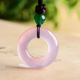 Hand-carved Red Jade Pendant Necklace with Long Sweater Chain