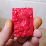 Natural Red Tiger Jade Pendant Zodiac Tiger Necklace Gift