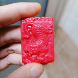 Natural Red Tiger Jade Pendant Zodiac Tiger Necklace Gift