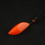 Red Hand-carved Water Drop Jade Pendant Necklace for Men and Women