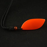 Red Hand-carved Water Drop Jade Pendant Necklace for Men and Women