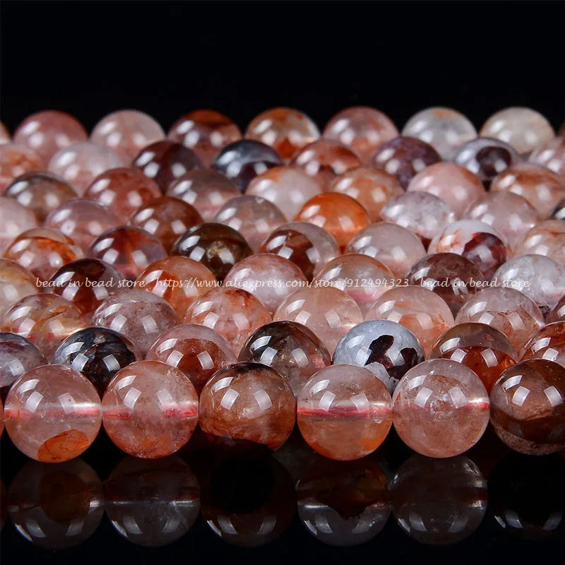 Natural Red Hematoid Quartz AAAA Round Loose Beads