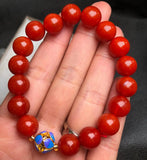 Red Jade Bead Bracelet Healing Gemstone Jewelry