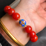 Red Jade Bead Bracelet Healing Gemstone Jewelry