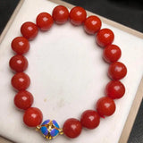 Red Jade Bead Bracelet Healing Gemstone Jewelry