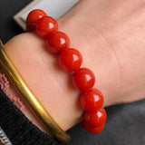 Red Jade Bead Bracelet Healing Gemstone Jewelry