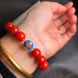Red Jade Bead Bracelet Healing Gemstone Jewelry