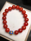Red Jade Bead Bracelet Healing Gemstone Jewelry