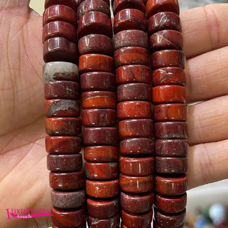 Red Jasper Stone Beads 6x12mm Smooth Spacer Shape