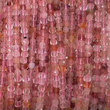 Red Inclusions Crystal Faceted Cube Beads for Jewelry Making