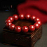 Natural Red Cinnabar Jade Bracelet Jewelry Sets Couple Charms Crystal Bangle