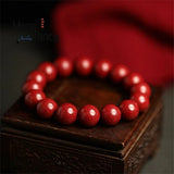 Natural Red Cinnabar Jade Bracelet Jewelry Sets Couple Charms Crystal Bangle