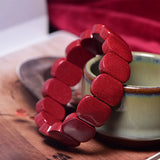 Organic Cinnabar Jades Bracelet Healing Gemstone Fine Jewelry
