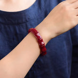 Organic Cinnabar Jades Bracelet Healing Gemstone Fine Jewelry
