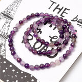 Red Purple Auralite 23 Cacoxenite Beads Bracelet 6mm Women Men AAAAA