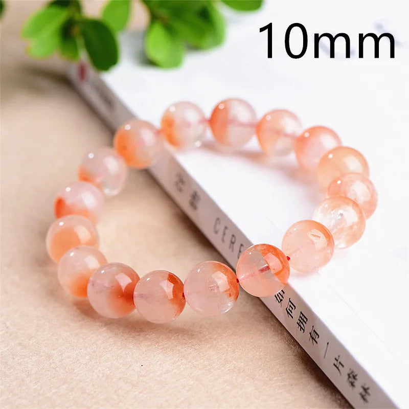 Red Rabbit Rutilated Quartz Crystal Bead Bracelet 10mm 11mm 12mm