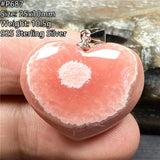 Natural Red Rhodochrosite Heart Pendant Love Gift Lucky Crystal