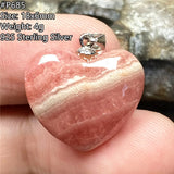 Natural Red Rhodochrosite Heart Pendant Love Gift Lucky Crystal