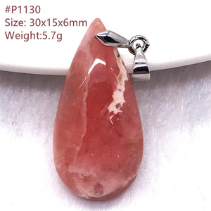 Red Rhodochrosite Necklace Pendant Silver Beads