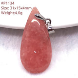 Red Rhodochrosite Necklace Pendant Silver Beads