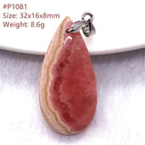 Red Rhodochrosite Pendant Healing Crystal Beads Silver Stone AAAAA