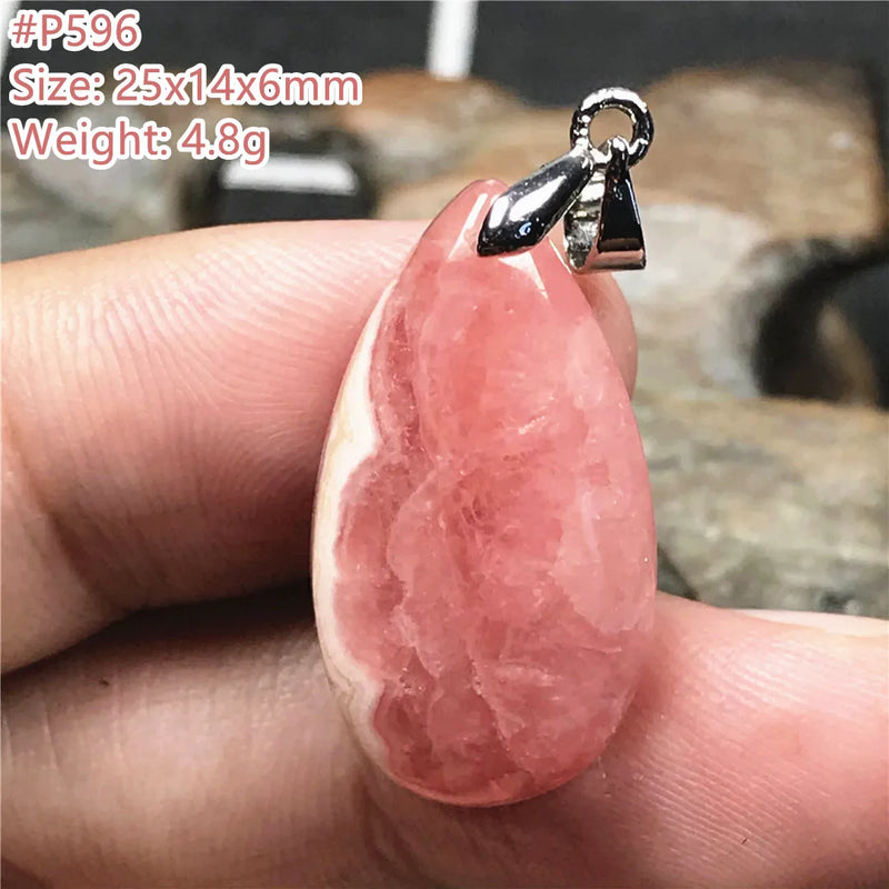 Red Rhodochrosite Pendant Jewelry Luck Crystal Beauty Stone AAAAA