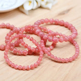 Red Rhodochrosite Round Beads Bracelet Love Woman Rose Gemstone 6-9mm