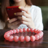 Red Rhodochrosite Round Beads Bracelet Love Woman Rose Gemstone 6-9mm