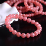 Red Rhodochrosite Round Beads Bracelet Love Woman Rose Gemstone 6-9mm