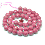 Red Rhodonite Faceted Round Loose Beads Gemstone for Bracelet DIY