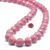 Red Rhodonite Faceted Round Loose Beads Gemstone for Bracelet DIY