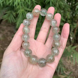 Red Rutilated Quartz Bracelet Titanium Beads 7mm 8mm