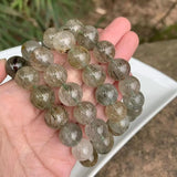Red Rutilated Quartz Bracelet Titanium Beads 7mm 8mm