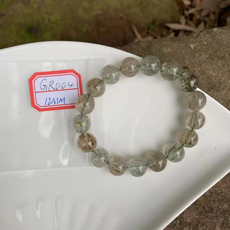 Red Rutilated Quartz Bracelet Titanium Beads 7mm 8mm